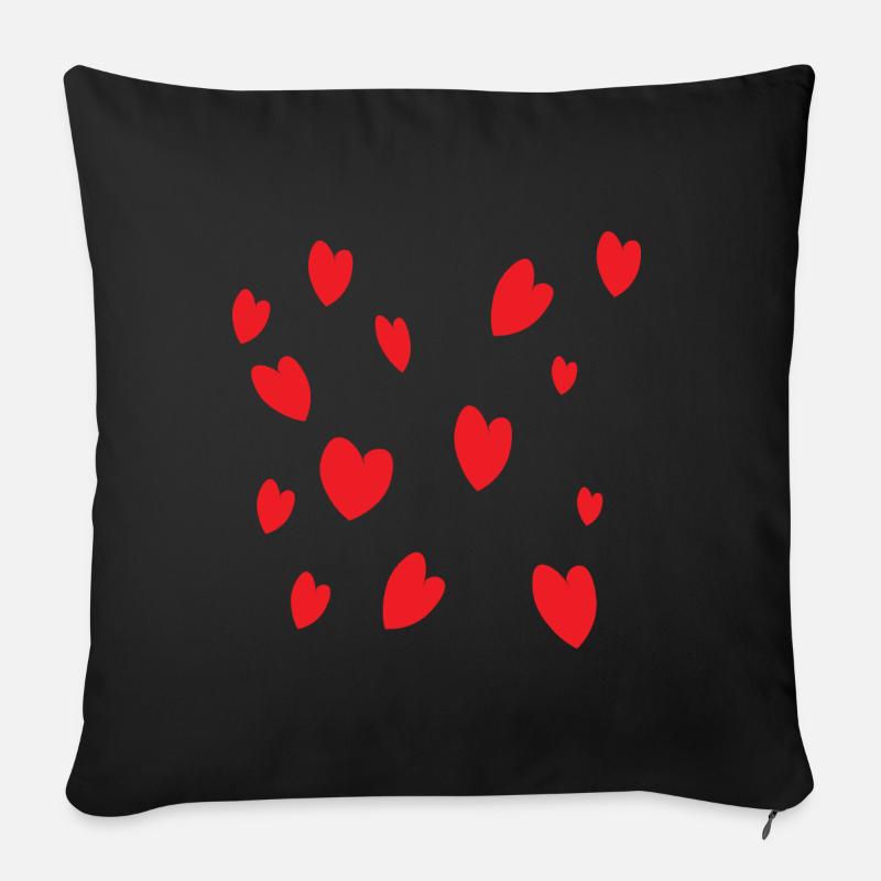 Des coeurs - Housse de coussin décorative 45 x 45 cm - noir