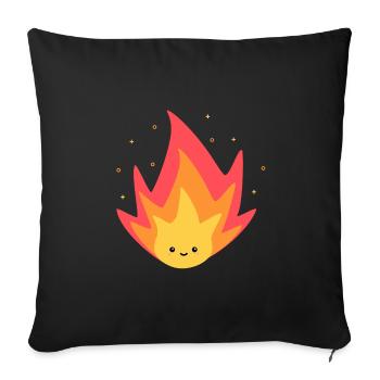 Flame | Feuer | Feuer - Sofakissenbezug 45 x 45 cm - Schwarz - Vorne