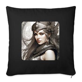 Fantasy Anime Girl Viking Germanic Trigues Middle Ages - Sofa pillowcase 17,3'' x 17,3'' (45 x 45 cm) - black - Front