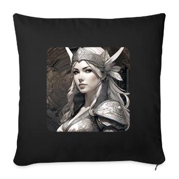 Fantasy Anime Girl Viking Germanic Trigues Middle Ages - Sofa pillowcase 17,3'' x 17,3'' (45 x 45 cm) - black - Front