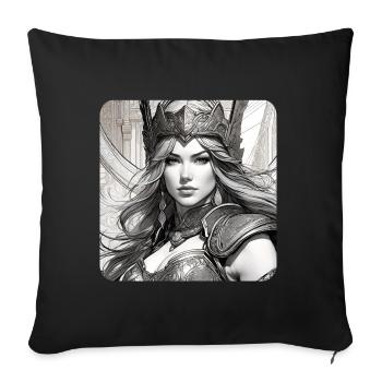 Fantasy Anime Girl Viking Germanic Trigues Middle Ages - Sofa pillowcase 17,3'' x 17,3'' (45 x 45 cm) - black - Front