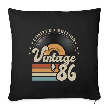 vintage Vinyl 1986 birthday gift 36 years - Sofa pillowcase 17,3'' x 17,3'' (45 x 45 cm) - black - Front
