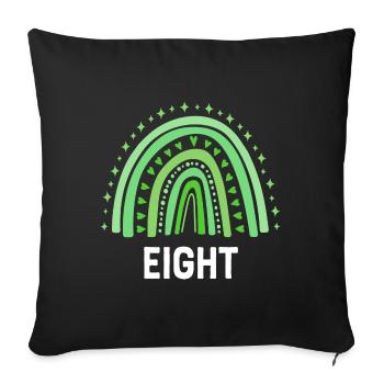Green Rainbow Eight Years 8th Birthday - Sofa pillowcase 17,3'' x 17,3'' (45 x 45 cm) - black - Front
