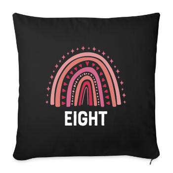 Red Rainbow Eight ans 8e anniversaire - Housse de coussin décorative 45 x 45 cm - noir - Devant
