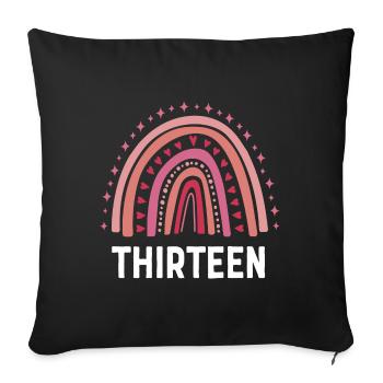 Red Rainbow Treize ans 13e anniversaire - Housse de coussin décorative 45 x 45 cm - noir - Devant