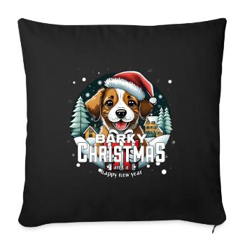 Weihnachtshund Barky Christmas - Sofakissenbezug 45 x 45 cm - Schwarz - Vorne