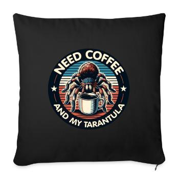 J’ai juste besoin de café et de ma tarentule - Housse de coussin décorative 45 x 45 cm - noir - Devant