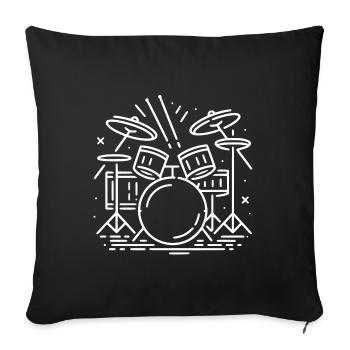 Le batteur de batterie du groupe de rock Destroy Silence. - Housse de coussin décorative 45 x 45 cm - noir - Devant