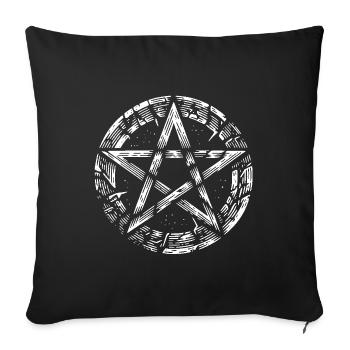Torn Pentagram Occult Sign - Sofa pillowcase 17,3'' x 17,3'' (45 x 45 cm) - black - Front