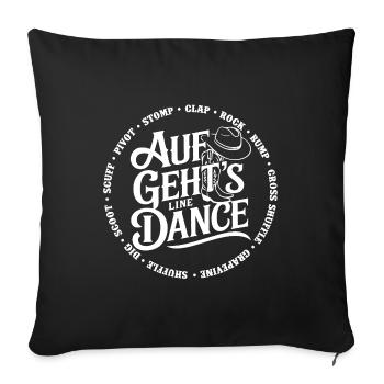 Line Dance Gruppe Training mein Tanzsport - Sofakissenbezug 45 x 45 cm - Schwarz - Vorne