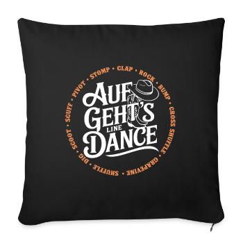 Line Dance Gruppe Training mein Tanzsport - Sofakissenbezug 45 x 45 cm - Schwarz - Vorne