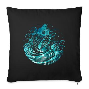 poisson - Housse de coussin décorative 45 x 45 cm - noir - Devant