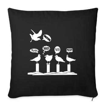 Moeven - Norddeutsch, platt, lustig, Shirt - Sofakissenbezug 45 x 45 cm - Schwarz - Vorne