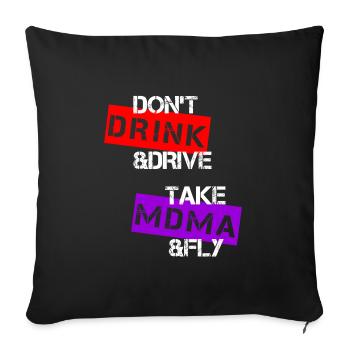 Soirée techno rave - Housse de coussin décorative 45 x 45 cm - noir - Devant