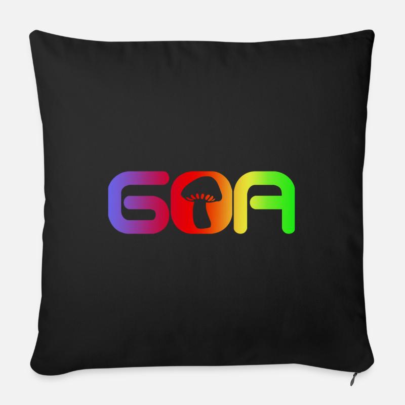 Goa Psytrance Rave - Sofakissenbezug 45 x 45 cm - Schwarz