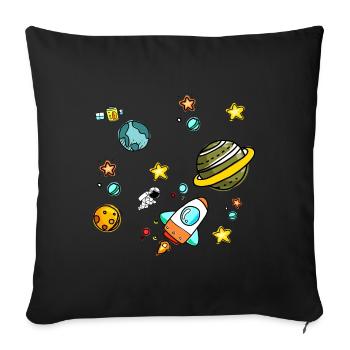 univers - Housse de coussin décorative 45 x 45 cm - noir - Devant