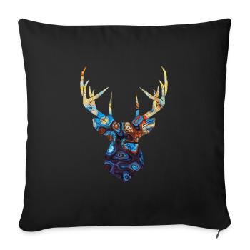 Deer mosaic - Sofa pillowcase 17,3'' x 17,3'' (45 x 45 cm) - black - Front