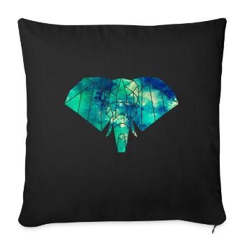 Éléphant de formes dans des couleurs vives - Housse de coussin décorative 45 x 45 cm - noir - Devant
