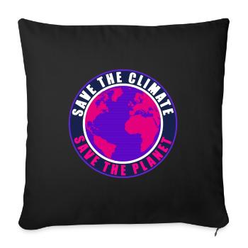 Save the Climate Save the Planet - Sofa pillowcase 17,3'' x 17,3'' (45 x 45 cm) - black - Front