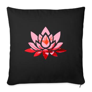 Lotus Flower - Sofa pillowcase 17,3'' x 17,3'' (45 x 45 cm) - black - Front