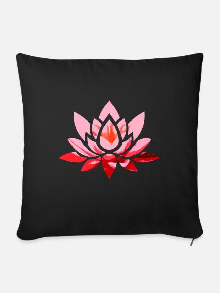 Lotus Blüte - Sofakissenbezug 45 x 45 cm - Schwarz
