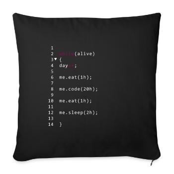 Lebendiger Code - Sofakissenbezug 45 x 45 cm - Schwarz - Vorne