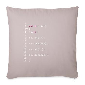 Lebendiger Code - Sofakissenbezug 45 x 45 cm - helles Taupe - Vorne