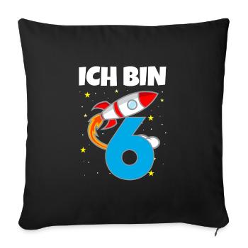 6. Geburtstag Astronaut 6 Jahre Jungen Geschenk - Sofakissenbezug 45 x 45 cm - Schwarz - Vorne