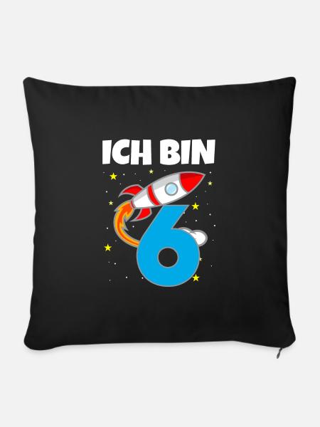 6. Geburtstag Astronaut 6 Jahre Jungen Geschenk - Sofakissenbezug 45 x 45 cm - Schwarz