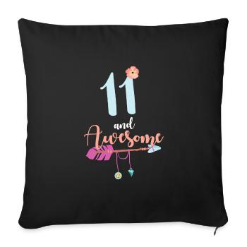 Teenager 11 years 2010 11th birthday girl woman - Sofa pillowcase 17,3'' x 17,3'' (45 x 45 cm) - black - Front