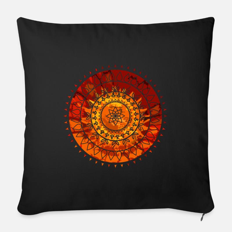 Mandala - Sofakissenbezug 45 x 45 cm - Schwarz