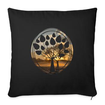 tree - Sofa pillowcase 17,3'' x 17,3'' (45 x 45 cm) - black - Front
