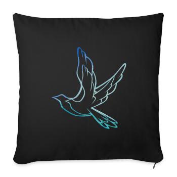 Birds - Sofa pillowcase 17,3'' x 17,3'' (45 x 45 cm) - black - Front