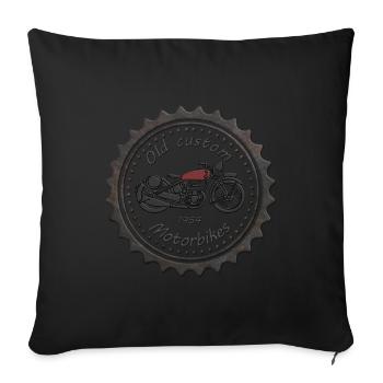 vaneemo® / Old custom motorbikes - Sofa pillowcase 17,3'' x 17,3'' (45 x 45 cm) - black - Front