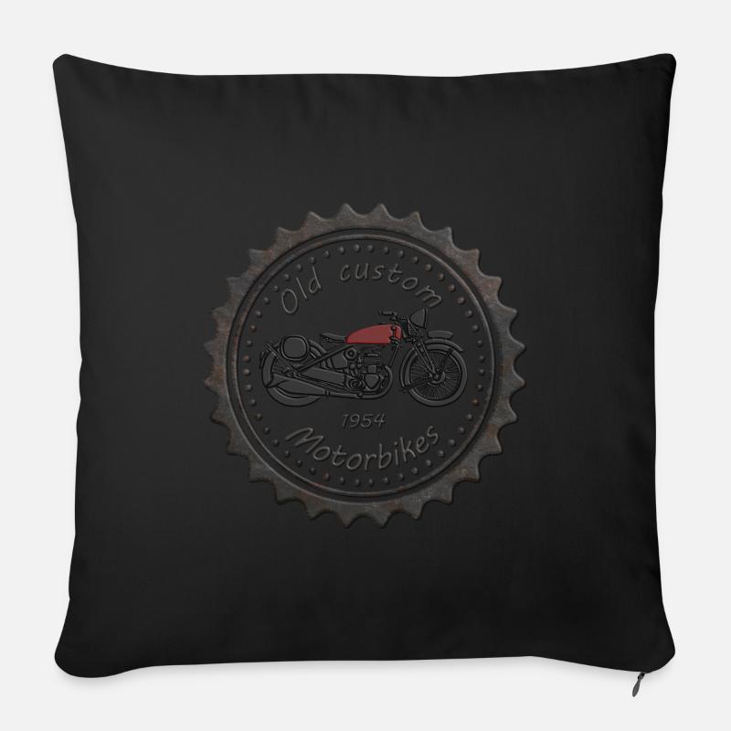 vaneemo® / Old custom Motorbikes - Sofakissenbezug 45 x 45 cm - Schwarz