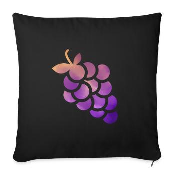 grain de raisin - Housse de coussin décorative 45 x 45 cm - noir - Devant