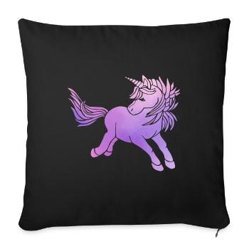 unicorn - Sofa pillowcase 17,3'' x 17,3'' (45 x 45 cm) - black - Front
