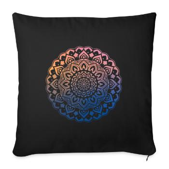 Mandala - Sofakissenbezug 45 x 45 cm - Schwarz - Vorne