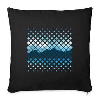 Mountains pattern - Sofa pillowcase 17,3'' x 17,3'' (45 x 45 cm) - black - Front