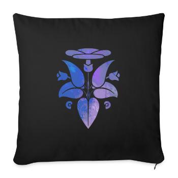 flower - Sofa pillowcase 17,3'' x 17,3'' (45 x 45 cm) - black - Front