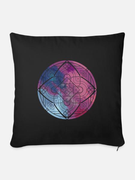 Mandala - Sofakissenbezug 45 x 45 cm - Schwarz