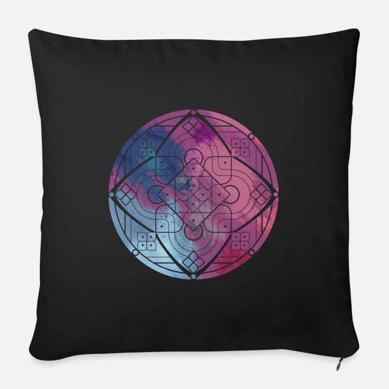 Mandala - Sofakissenbezug 45 x 45 cm - Schwarz