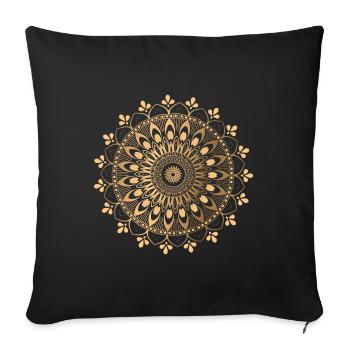 luxury mandala flower ornament - Sofa pillowcase 17,3'' x 17,3'' (45 x 45 cm) - black - Front