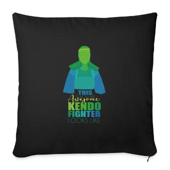 Kendo - Sofa pillowcase 17,3'' x 17,3'' (45 x 45 cm) - black - Front