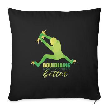 Bouldering - Sofa pillowcase 17,3'' x 17,3'' (45 x 45 cm) - black - Front