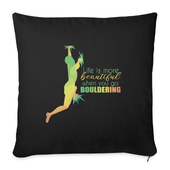 Bouldering - Sofa pillowcase 17,3'' x 17,3'' (45 x 45 cm) - black - Front