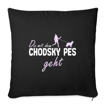 Chodsky Pes Bergerhund de Bohême Drôle - Housse de coussin décorative 45 x 45 cm - noir - Devant
