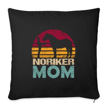 Noriker Pferd Mama - Sofakissenbezug 45 x 45 cm - Schwarz - Vorne