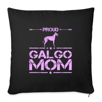 Galgo Espanol Chien Greyhound Mama Rose - Housse de coussin décorative 45 x 45 cm - noir - Devant