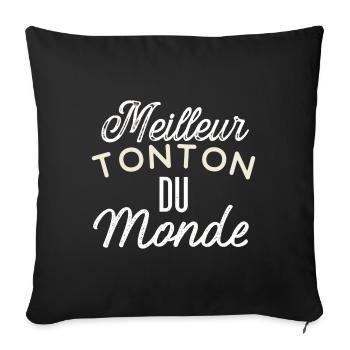 Meilleur tonton du monde - Housse de coussin décorative 45 x 45 cm - noir - Devant